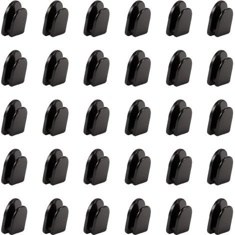 Set mit 30 unsichtbaren, schwarzen Klebehaken – Selbstklebende Wandhaken für Handtücher, Kleidung, Autoschlüssel – Ideal für Bad, Küche, Schlafzimmer, Garage (1/5)