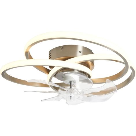 Litecraft Amaris LED Dimmable Ceiling Fan Light - Satin Nickel (1/5)