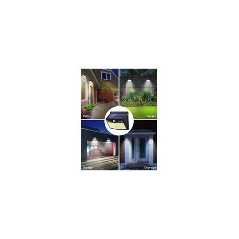 Set di 2 applique solari da esterno impermeabili con sensore solare antimanomissione e 248 LED, per patio. - Crezuo