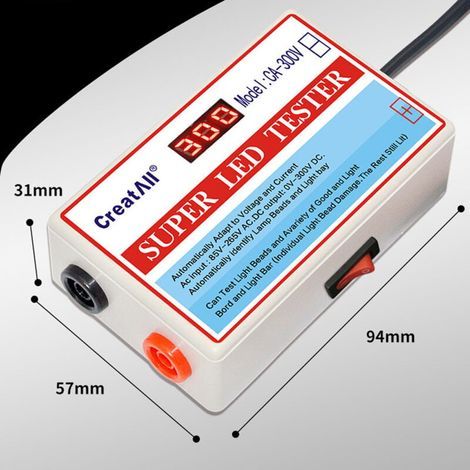 CA-300V Portable LED Lampe Perles Barre Lumineuse TV Rétroéclairage Testeur LED Bandes Perles Lampe Panneau Outil De Test Capacité Diode Test De Tension Avec Interrupteur (1/4)