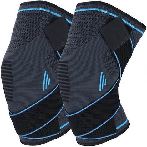 1 paire d'orthèses de genou, manchon de compression avec sangle ajustable pour soulager la douleur, déchirure du ménisque, A (1/4)