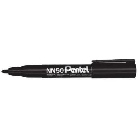 Pentel Green-Label Marqueurs Permanents Noir Ogive 1.3 mm (Lot de 3)