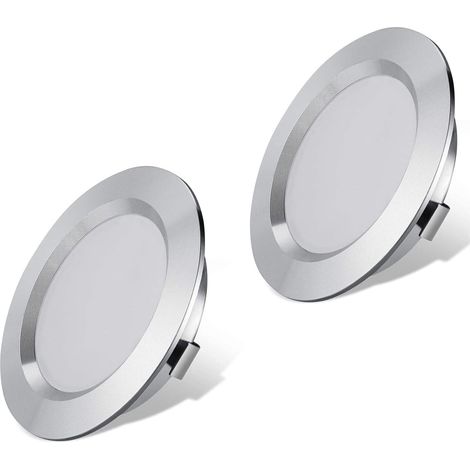 Lot de 6 lumières LED 12 V pour camping-car, remorque, bateau, lumière du jour 6000 K, 300 lumens, 3 W, basse tension, mini lampe encastrée à intensité variable, noire
