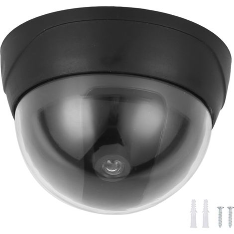 Caméra De Sécurité Factice - Dôme Noir 9 Cm - Avec Voyant LED Clignotant - Pour Maison Bureau Usine - 1 Pièce (1/5)
