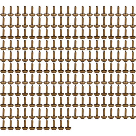 200 Clous Rivets Décoratifs en Laiton 6mm, Fixation Métallique Brillante et Robuste, Idéaux pour Customiser Vêtements, Sacs et Accessoires en Cuir (1/5)