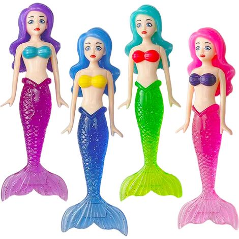 4 pièces Jouets de Piscine Enfant,Jouets de Plongée Sirène Amusants,Jeu Piscine Enfant Extérieur L'été,pour Divertissements Entrainement sous - Marin Plongée Natation Garçon Fille 7-12 Ans (1/5)