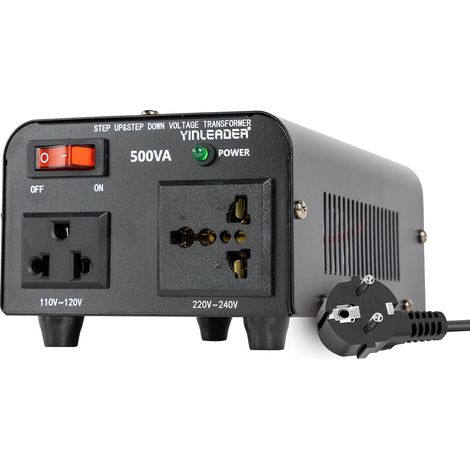 Transformateur de tension 500 VA - Convertisseur de tension 500 W, élève la tension de 110 V à 230 V/abaisse la tension de 230 V à 110 V (1/5)