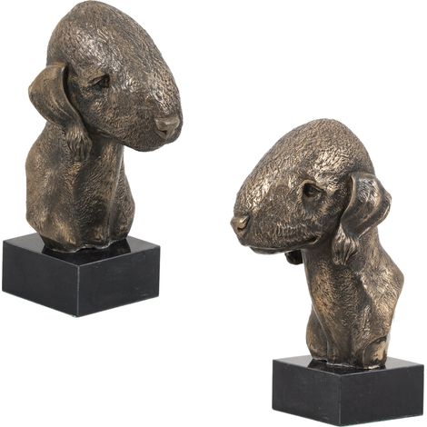 Bedlington Terrier, Rothbury Terrier: estatuilla de perro, busto sobre una base de piedra, escultura, trofeo para una exposición canina de Art-Dog. (1/5)