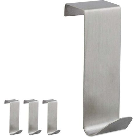 Set of 12 door hangers, stainless steel, silver, 7 x 2.5 x 5 cm (1/5)