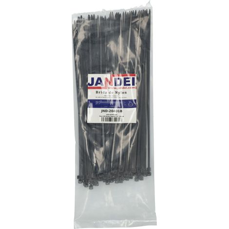 Jandei - Pack 100 Bridas Negras 2.5 200mm