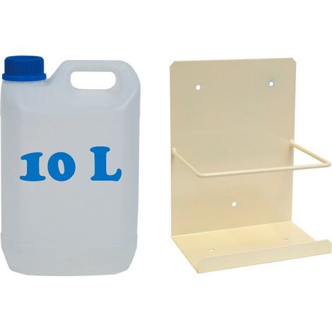 Pack bidón garrafa de plástico para condensados diez litros + Soporte pared (1/5)