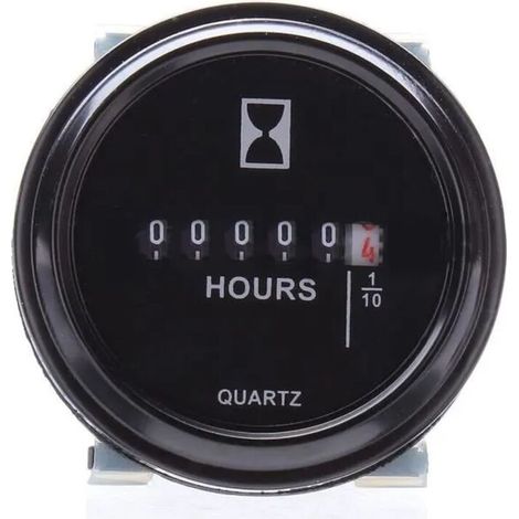 Compteur horaire, SH-1 compteur d'heures rondes, Compteur horaire 12V 24V 36V pour tracteur de bateau Jauge ronde