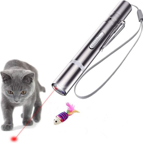 Jouets pour chatons et chats d'intérieur : pointeur pour jeux interactifs, lampe torche LED pour chat, jouets de poursuite rechargeables par USB pour chiens et animaux de compagnie. (1/5)