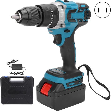 Tournevis électrique batterie lithium, perceuse industrielle 13mm AC110-240V (prise US) (1/5)