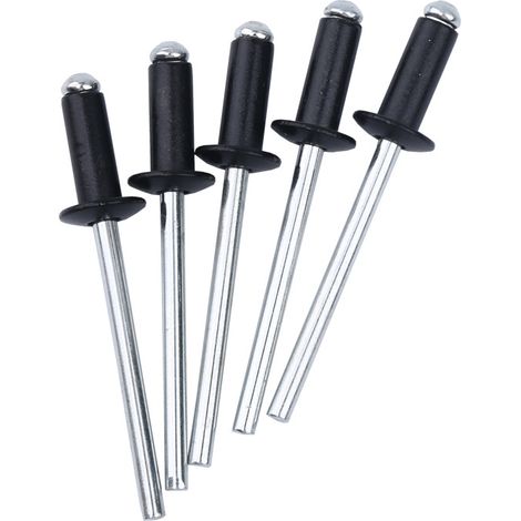 Beyamis 400 rivets pop en aluminium 1/8" x 1/4", rivets aveugles noirs 3,26 mm pour projets de réparation et de fixation de métaux (1/5)