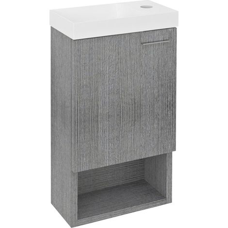 Meuble sous-vasque LATUS XI 30x53x16,5cm, chêne argenté (1/5)