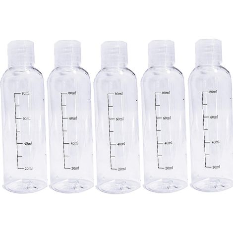 5 fons voyage 1000 ml transparents flip cap, rechargeables pour crème, shampoing, gel ou lotion solaire (1/3)