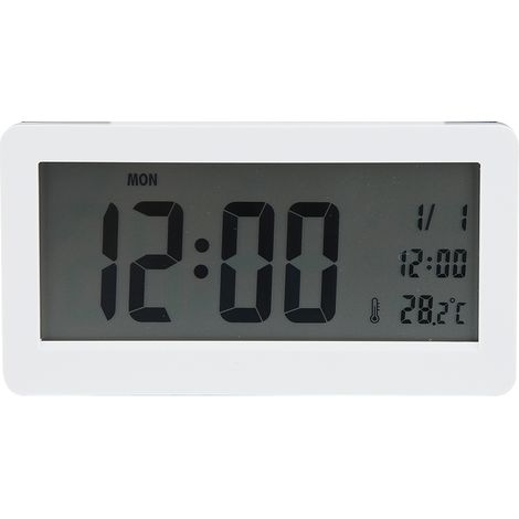Réveil numérique avec écran LCD et fonctions jour, date et température (1/5)
