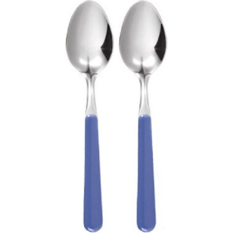 Excelsa Trendy set 2 cucchiaini caffè azzurro acciaio inox