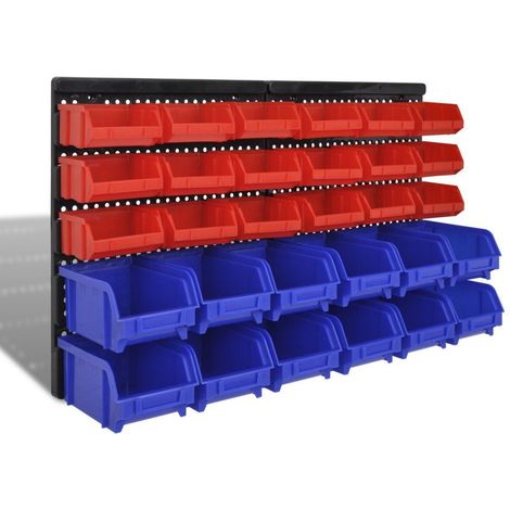32pc Estantería Bricolaje de Pared Organizador de Herramientas Cajas Apilables Planchas Modulares (1/4)