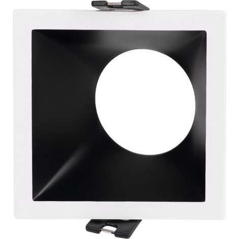 Collerette spot encastrable carrée asymétrique - Faible UGR - - Blanc Neutre - Blanc - Noir