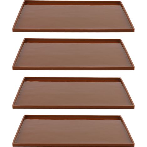 Lot de 4 tapis de déshydratation en silicone de qualité alimentaire, résistants aux hautes températures, antiadhésifs, avec rebord pour café. (1/5)