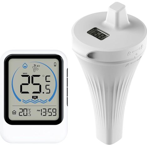 Thermometre Piscine Connecté, Thermomètre Flottant Numérique, étanche IP68 Thermometre Piscine Connecté IP68, Flottant Numérique, Mesureur Température eau sans fil pour Piscine, Jacuzzi, Aquarium (1/5)