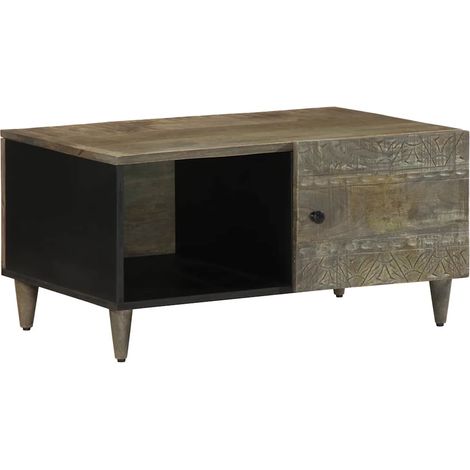 vidaXL Tavolino da Salotto Grigio Chiaro 80x50x40 cm Legno di Mango (1/5)