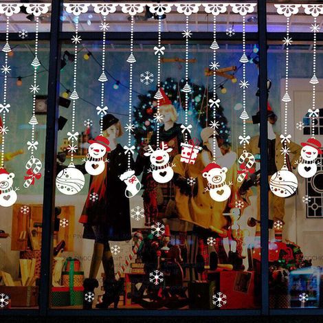 Christmas window stickers, snowflake window stickers, removable and reusable PVC stickers, suitable for decoration (1/4)