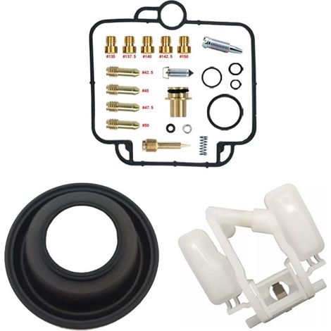 Kit de réparation de carburateur DR650SE 1990-2024 650 cm³  Membrane de flotteur  Kit + Flotteur + Membrane  Compatible DR650SE  Monocylindre  Carburateur BST40  Pointeau de flotteur 16Q51  Gicleurs e (1/3)