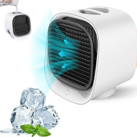 Air Cooler Fan, Climatiseur Mobile, Nouveau Mini Humidificateur d'air, Rafraichisseur d'Air Silencieux, 3 Vitesses de Ventilateur, Air Conditioner, Cooling Rapide, Idéal pour Maison, Bureau (1/5)