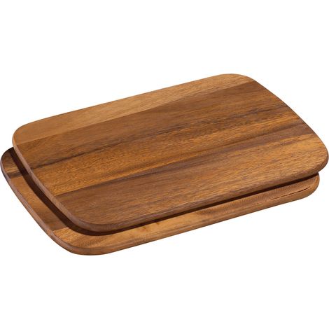 Tablas de desayuno Zassenhaus, de acacia, 28x20x1 cm, 2 unidades.
