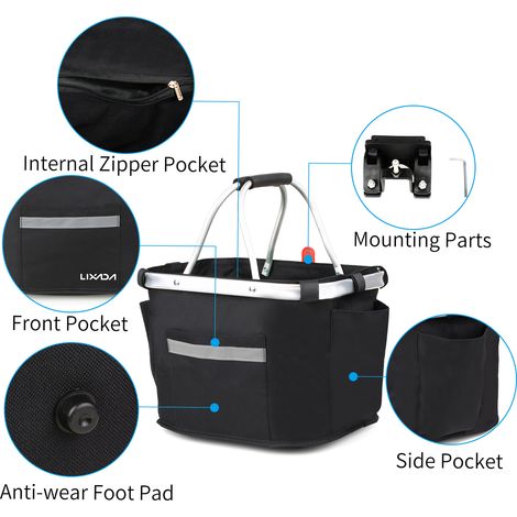 Panier de vélo, guidon de vélo, sac de transport avant pour animaux de compagnie, pour le shopping et les déplacements (1/5)