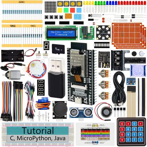 ESP32 Kit Dev CAM Board Kit de Démarrage, Microcontrôleur à Double Noyau 32 Bits 240 MHz, Caméra Embarquée WiFi+BT, Tutorial de 795 Pages, Code Java Python C, 122 Projets, 240 Articles