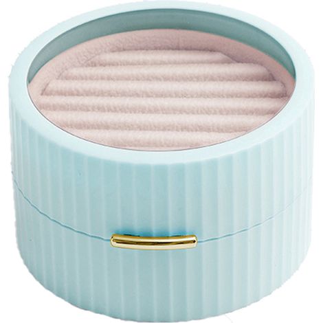 Boîte à bijoux de voyage, mini-boîte de rangement pour bijoux, étui de présentation portable, étui en cuir PU (1/5)