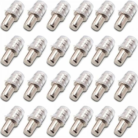 100 pièces Taquets D'étagère Support D'étagère Taquets à Enfoncer Taquet Support Tablette à Enfoncer 5 mm avec Manchon en Caoutchouc pour Étagère en Bois
