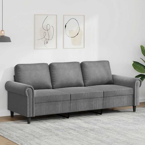 3-Sitzer-Sofa Dunkelgrau 180 cm Samt