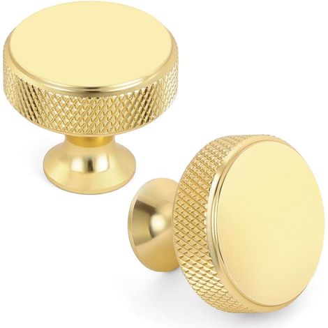 10 Pièces Poignee Meuble Dorée,30.5mm Boutons Tiroir en Laiton Poignée Meuble Vintage Boutons Armoire Rond Poignet en Alliage d'aluminium Cuisine Bouton de Portes Placard Commode avec Vis (1/5)