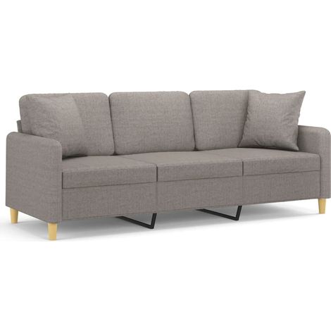 Maison Exclusive - Divano a 3 Posti con Cuscini Tortora 180 cm in Tessuto
