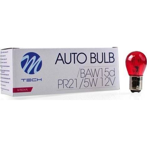 Ampoule Pr21 5w Baw15d 12v 21 5w Rouge BOITE De 10