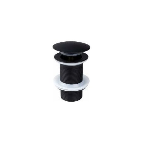 Bouchon d'évier noir sans trop-plein, bouchon d'évier universel à clapet anti-obstruction et résistant à la corrosion, bouchon de vidange automatique en laiton (1/5)