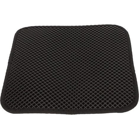Tapis de litière d'intérieur pour chat, double couche antidérapant avec attrape-chat en EVA, facile à nettoyer, convient aux chatons et aux chats, noir (1/4)