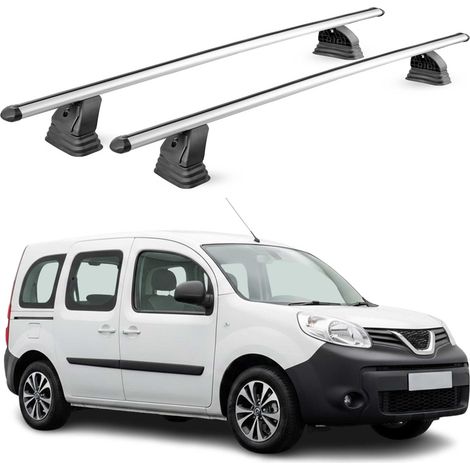 OMAC Barres de toit transversales en aluminium pour Nissan NV250 2019-2021 – TÜV / DIN 75302:2019 – Antivol inclus – Charge max 75 kg – 2 barres – Gris (1/5)
