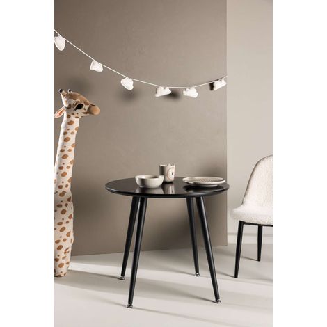 Plaza table de salle à manger pour enfants Ø60 cm noir. (1/5)