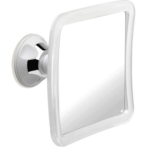 Miroir de douche antibuée 16x16 cm, grossissement x5, ventouse forte, incassable, idéal rasage salle de bain, sans adhésif