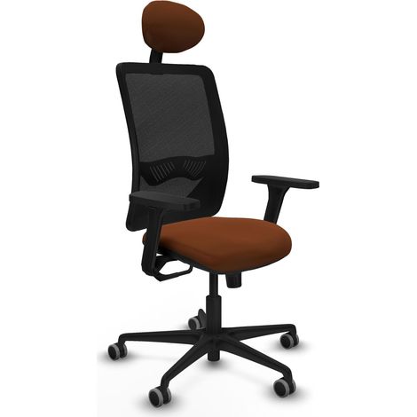 Chaise de bureau piqueras y crespo Zulema noir mesh similicuir (1/2)