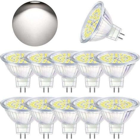 Lampadina LED GU5.3, bianco freddo 6000K, MR16 LED 12V 5W, equivalente a lampadine alogene da 50W, lampadine LED spot non dimmerabili, confezione da 10 (1/5)