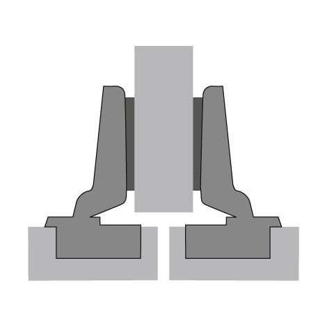 Scharnier HETTICH 110° Intermat 9943 halbaufliegend - Basis 3 mm - TH 42 x 5,5mm - Zum Anschrauben - 48051