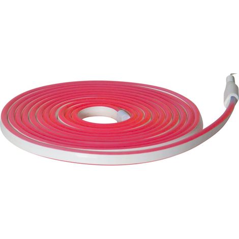 Tube lumineux LED Star Trading « Flat Neon LED », 480 LED, extérieur, rouge, 5 m