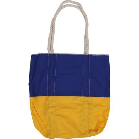 Sac de rangement pour la maison et les salons de beauté, sac de rangement pour le yoga et le sport, grand sac fourre-tout jaune et bleu, sac en toile. (1/5)